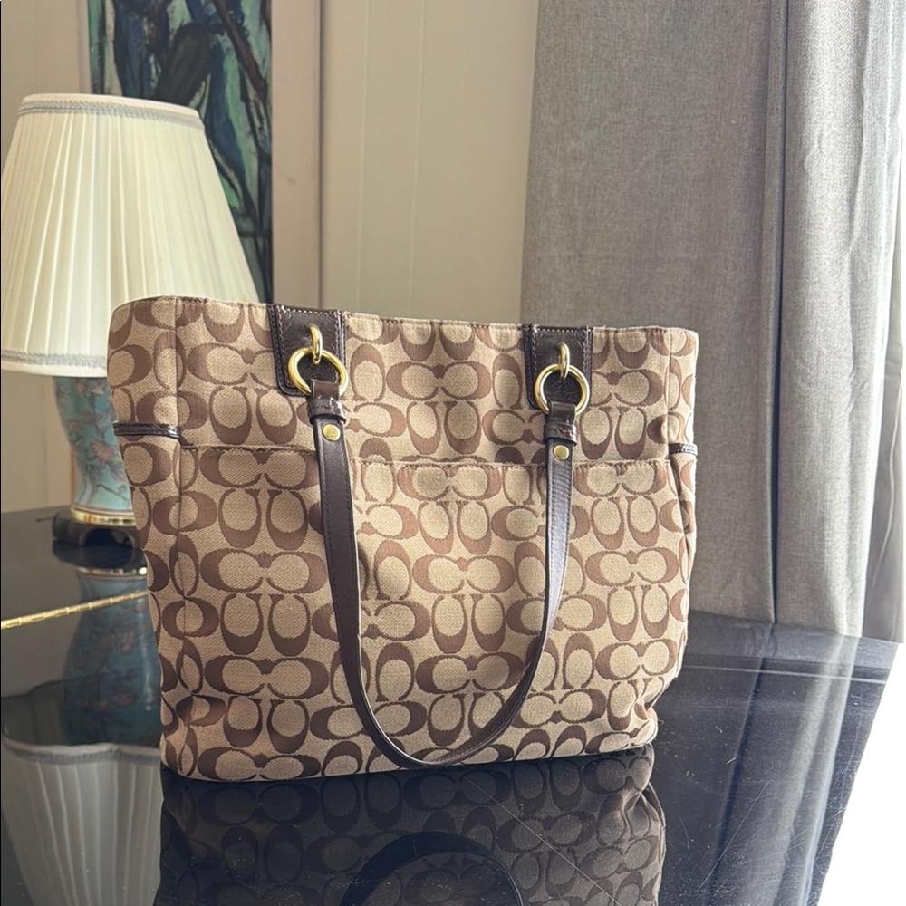 Coach Brown Signature Tote Bag